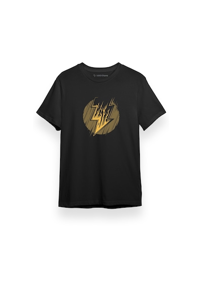 Black Adam Lightning Logo Siyah Kısa Kol Erkek Tshirt 001