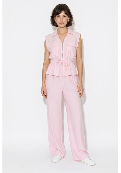 Kadın Fermuarlı Çift Cepli Ayarlanabilir Yelek Beli Lastikli Pantolon Modal Takım 8051 60286045 - Pembe Kadın Fermuarlı Çift Cepli Ayarlanabilir Yelek Beli Lastikli Pantolon Modal Takım 8051 60286045 - Pembe