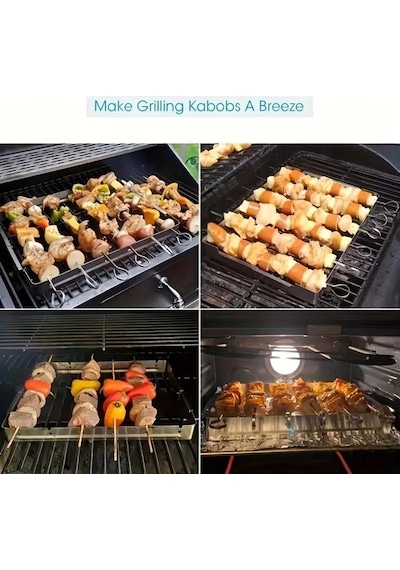 10'lu Paslanmaz Çelik Şiş Seti 20 Cm - Airfryer & Mangal Ttt