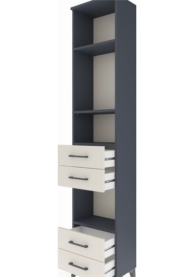 Arges Dolap 4 Raflı 4 Çekmeceli 44x30x221 Antrasit-aytaşı Antrasit
