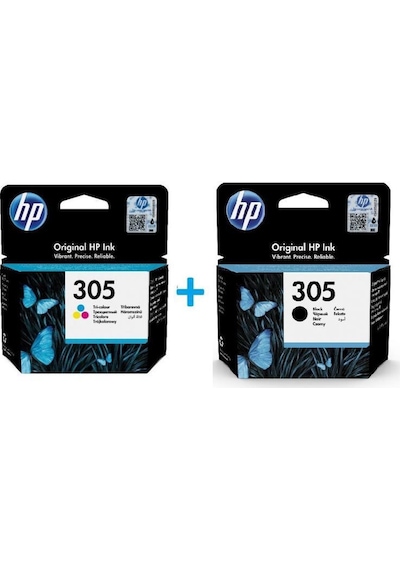 HP 305 Siyah 3Ym61Ae HP 305 Renkli 3Ym60Ae Kartuş Seti