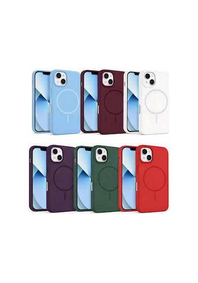 Lexroo İphone 13-14 İle Uyumlu Kadife İç Yüzeyli Premium Silikon Kılıf Magsafe İle Uyumlu Kablosuz Çok Renkli