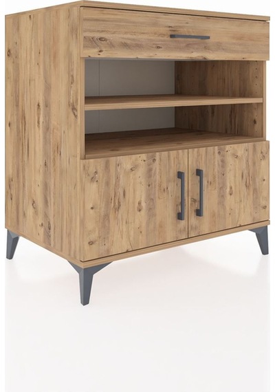 Kronos Şifonyer 3 Raflı Tek Çekmeceli 2 Kapaklı 88x59x96 Çam-çam Atlas Çam