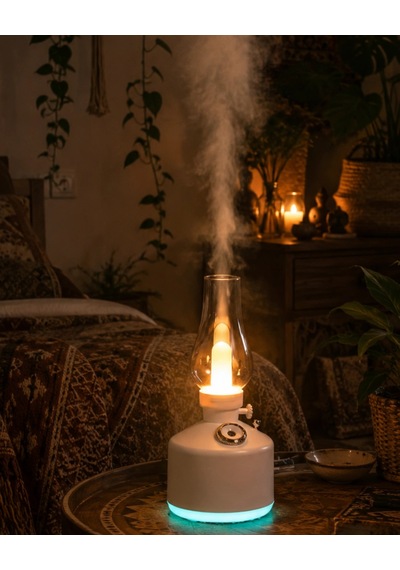 Hubrendy Tekno Led Işıklı Vintage Hava Nemlendirici Aromaterapi Difüzörü Usb Şarjlı
