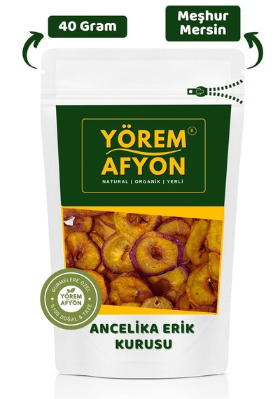 Yörem Afyon Mersin Yöresinden %100 Meyve Glütensiz Halka Ancelika Erik Kurusu, Cips Prunus Salicina 40gr. 40 G