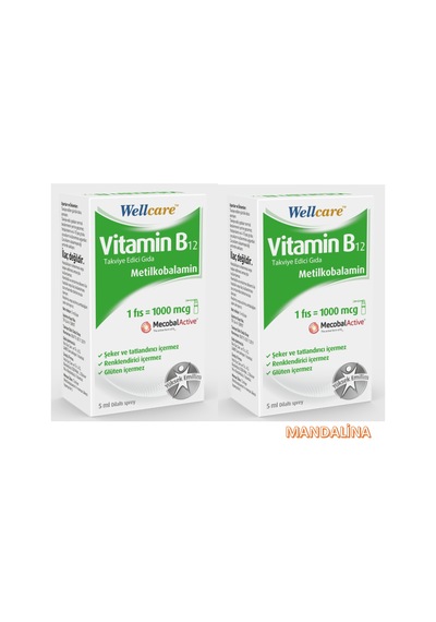2 X Wellcare Vitamin B12 Metilkobalamin 1000Mcg 5Ml Sprey