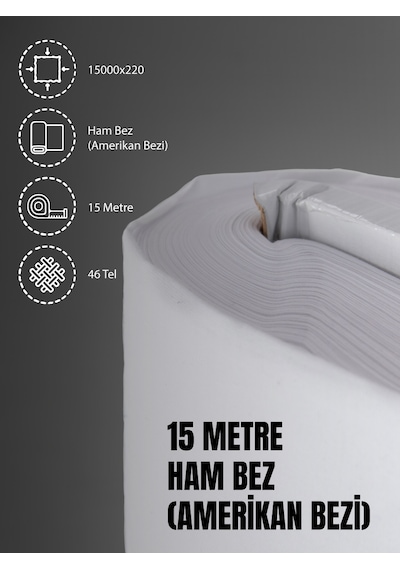 %100 Pamuk 46 Tel Amerikan Bezi Ham Bez Punch Kumaş -Beyaz