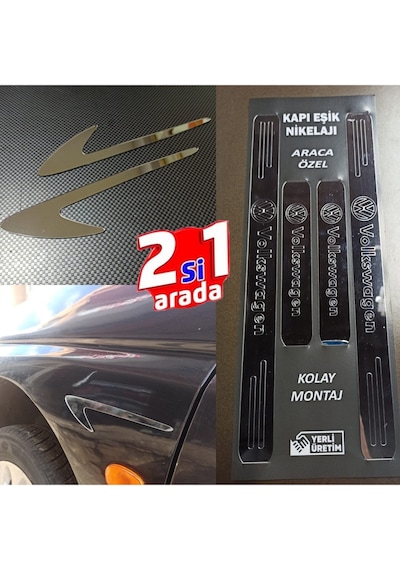 Volkswagen Tiguan Kapı Eşiği Set + Çamurluk Vent Krom Görsel