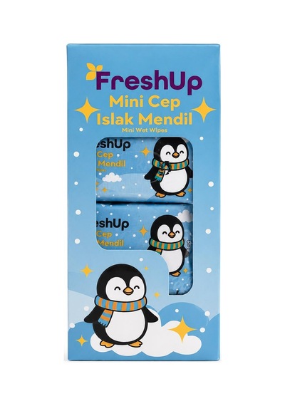 Freshup 8li Mini Islak Mendil - Penguen 8'li Set