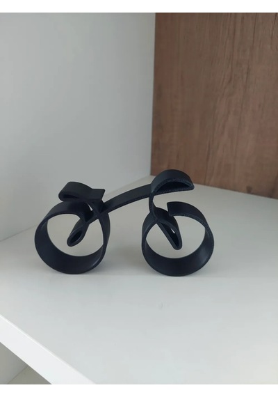 Siyah Soyut Tasarım Bisiklet Figürlü Modern Dekoratif Masa Ve Kitaplık Raf Süsü