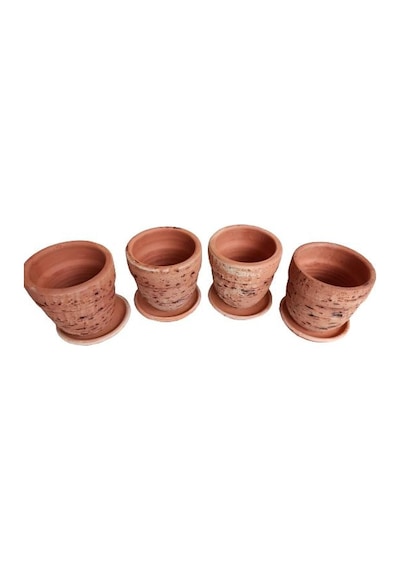 4 Adet Antik Görünümlü Toprak Saksı 12 12 Cm 90008911