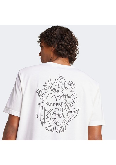 Adidas Running Chase The Runners High Graphic Erkek Beyaz Koşu T-shirt Jy8629
