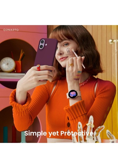 Apple Uyumlu iPhone 17 Içi Kadife Lansman Kılıf Ve Seramik Tam Kaplayan Cam Ekran Koruyucu Koyu Mor