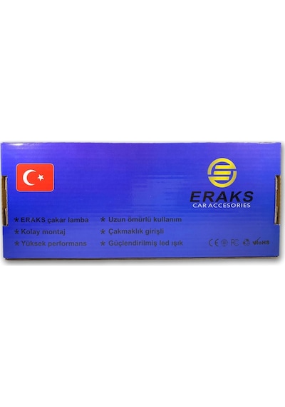 Eraks Araç Içi Vantuzlu Çakar Lamba Kırmızı - Mavi Renk 6 Led 12V