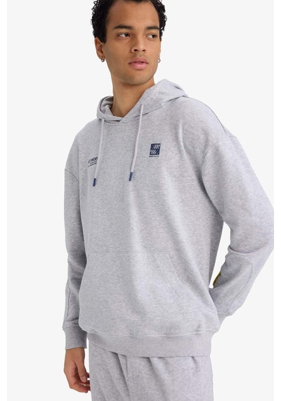 Defacto Boxy Fit Kapüşonlu Sweatshirt F8656ax26spgr389 Gri-gr389
