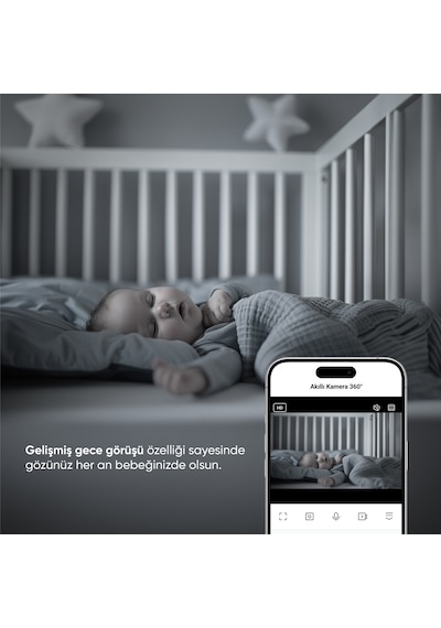 Şımart 360° Wi-Fi 1296P 2K Akıllı Kamera