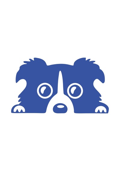 Köpek Araba Sticker 17x17 Cm Mavi