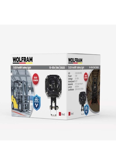 Forklift Kırmızı Çizgi Işık Veren Güvenlik Lambası 10/110v E-belgeli 9w