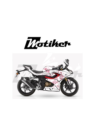 Rks Srk 125r Sakura Çiçeği Beyaz Zemin Üzeri Pembe Çiçek Tasarımı