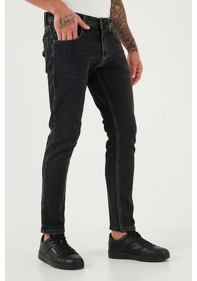 Buratti Pamuklu Slim Fit Yüksek Bel Dar Paça Jeans Erkek Kot Pantolon 3300C30Tokyo Siyah