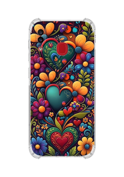 Printify Samsung Galaxy A20 İle Uyumlu Düşlerin Dansı Serisi Çiçeklerin Dansı Tasarımlı Uv Baskılı Köşe Korumalı Antişok Kılıf Şeffaf