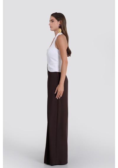 Thalure Kadın Beyaz Halter Yaka Crop Yelek