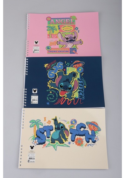 "dekomus Cep Defteri Hediyeli" Yeni Sezon Lisanslı Lılo&stıtch "tekli" Spırallı 17x25 Cm 15 Yaprak Resim Defteri Altın