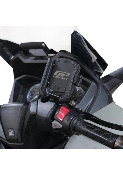 Gp Kompozit Honda Forza 250 2018-2025 Uyumlu Titreşim Modüllü Telefon Tutucu Siyah Siyah