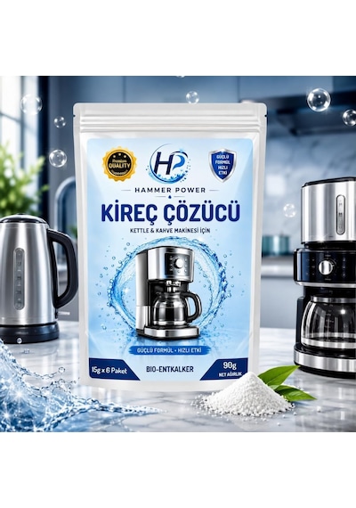Kahve & Çay Makinesi Doğal Kireç Çözücü 15g X 6 Paket Ayarlanabilir Dimi Yok