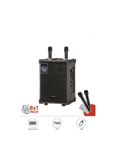 D71 Profesyonel Çift Mikrofonlu Bt Kablosuz Hoparlör Bass Ses Kutusu Speaker