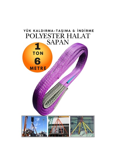 1 Ton 6 Metre Kahve Polyester Sapan - Yüksek Mukavemetli Yük Kaldırma Ve Taşıma Spanzeti - Endüstriyel Sınıf, Güvenli Bağlama Ve Sabitleme Halatı Ağır Yük Taşıma, İndirme ,sabitleme Halatı