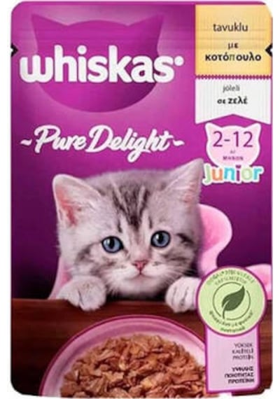 Pouch Pure Delight Jöle İçinde Tavuklu Yavru Kedi Konservesi 85 Gr