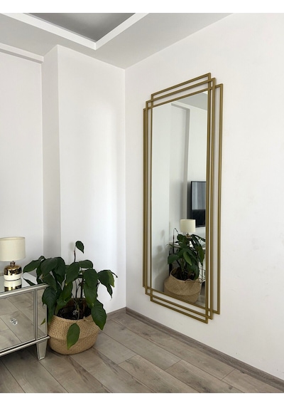 Effe Gold Metal 3 Çerçeveli 180x80 Cm Dekor Ayna