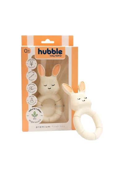 Hubble Baby Teether Diş Tavşan Halkalı Beyaz