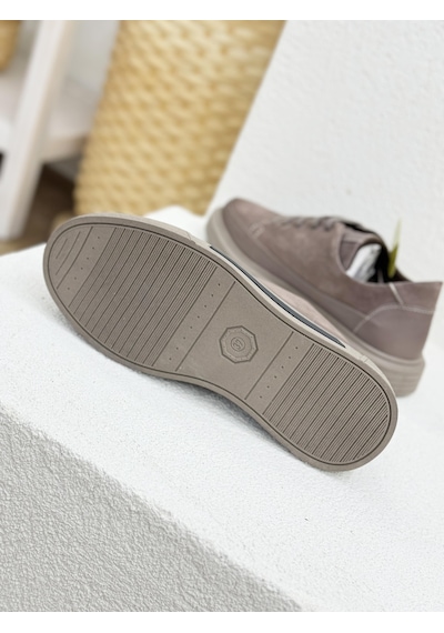 D24ka-3250 Lastik Bağcıklı Hakiki Deri Sneaker Spor Ayakkabı 001