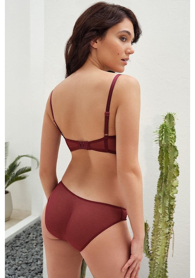 Anıl Kadın Balenli Dolgulu Destekli Önden Fermuarlı Dantelli Büstiyer Sütyen Ve Slip Takım Bordo Anıl Kadın Balenli Dolgulu Destekli Önden Fermuarlı Dantelli Büstiyer Sütyen Ve Slip Takım Bordo