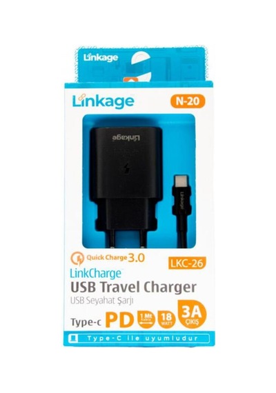 Lkc-26 Pd Type-c Quick Charge 3a/25w 1xusb 1mt Type-c Şarj Kablosu Şarj Cihazı