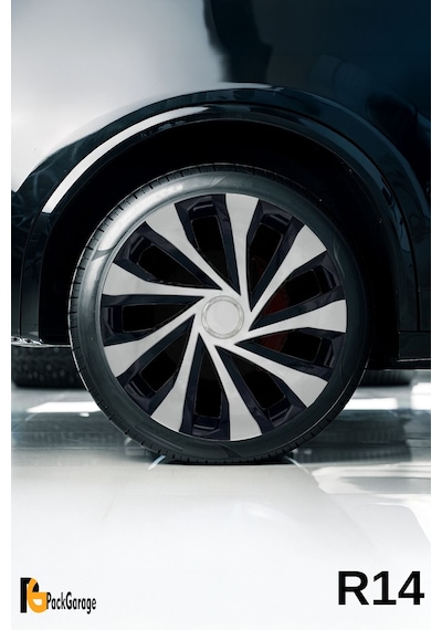 Lancia Thema 14'' İnç Jant Kapağı 4 Adet Siyah Gri C122
