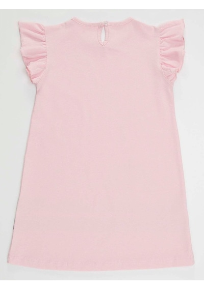 Denokids Kız Çocuk Çizgili Dostlar Elbise Pembe Denokids Kız Çocuk Çizgili Dostlar Elbise Pembe
