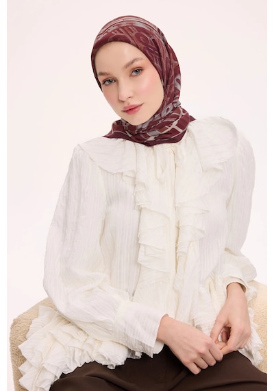 Silk Home Dört Mevsim Antik Motif Viskon Velora Eşarp 6421 Bordo