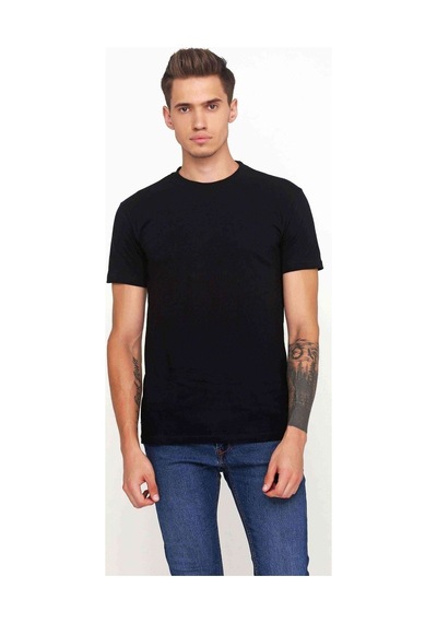 Baskısız Düz Siyah Erkek Tshirt