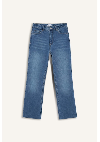 DeFacto Crop Flare Fit Yüksek Bel Bilek Boy Jean Yıkamalı Pantolon E8018AX25SMNM28