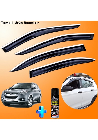 Hyundai İx35 Mügen Cam Rüzgarlığı Abs Nikelaj Krom Cam Rüzgarlığı 2010-2015 + Ebrayn Lastik Parlatıcı