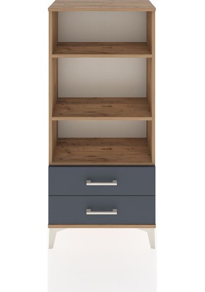 Hyperion Dolap 3 Raflı 2 Çekmeceli 60x44x134 Çam-antrasit Atlas Çam