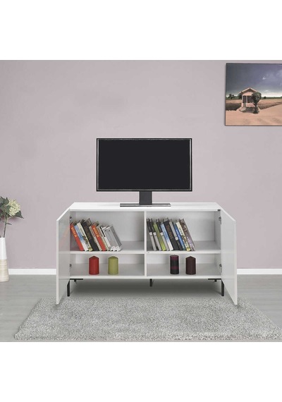 Roma 2 Kapaklı Modüler Tv Ünitesi - Mat Lake Beyaz 120x70x43 Cm Gxyxd