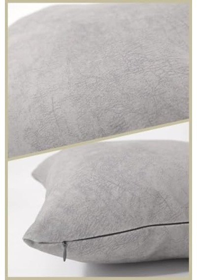 Asdiva 43x43 Cm Açık Gri Kırlent Kılıfı Dekoratif Kadifemsi Etnik Inta-701 Çok Renkli
