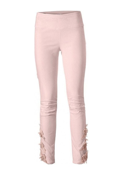 BULALGİY Kadın Gül Kurusu Skinny Dantel Pantolon - BGA136871