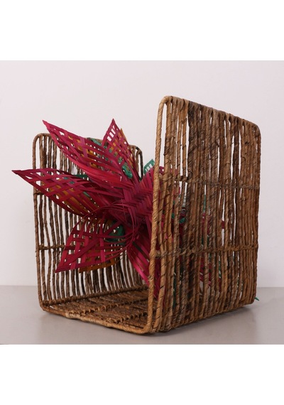Babil Doğal Muz Lifi Odunluk & Sehpa & Saklama Düzenleme 48x40 Cm Naturel