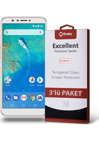 General Mobile GM8 ile Uyumlu Kırılmaz Cam Ekran Koruyucu Ekonomik 3'lü Paket