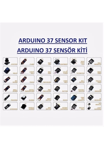 Arduino Uyumlu Sensör Modül Seti Sensor Kit 37 Parça Karton Kutulu